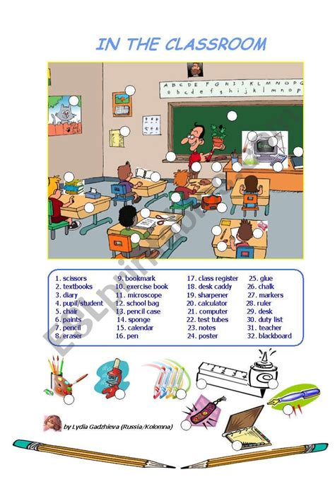 In The Classroom Esl Worksheet By Lidukas