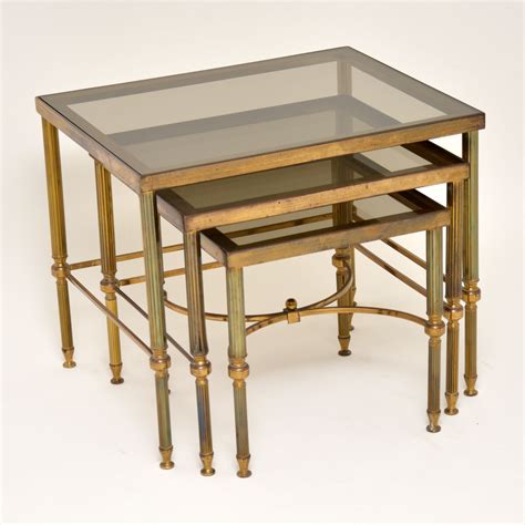 1950 S Vintage French Brass Nest Of Tables Retrospective Interiors Retro Furniture Vintage