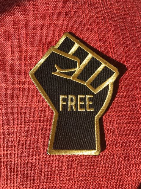 Freedom Fist Embroidered Iron On Patch Etsy