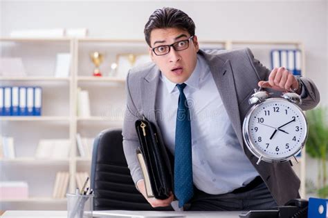 The Businessman Rushing In The Office Stock Photo Image Of Deadline