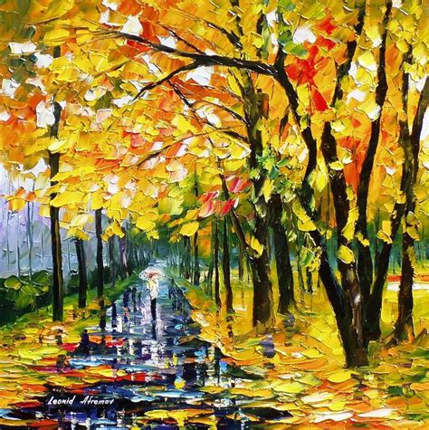 Long Autumn Palette Knife Oil Painting On Canvas By Leonid Afremov By