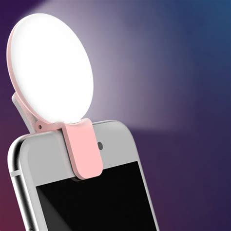 portable selfie flash led clip on mobile phone selfie light night enhancing fill light female