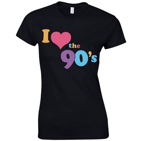I Love The 1990s Ladies Fitted T Shirt Retro 90s Fancy Dress Party T Top