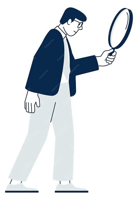 Premium Vector Searching Person Icon Man Holding Magnify Glass
