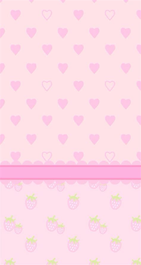 Pink Hearts And Strawberries Cocoppa Iphone Wallpaper Wallpaper