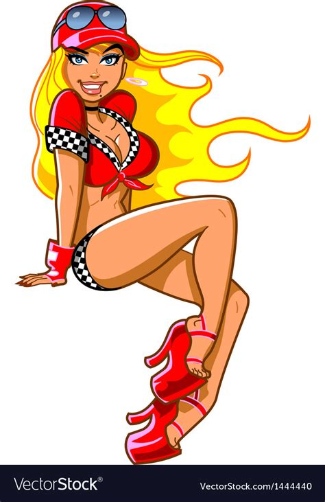 Sexy Blonde Racing Fan Royalty Free Vector Image
