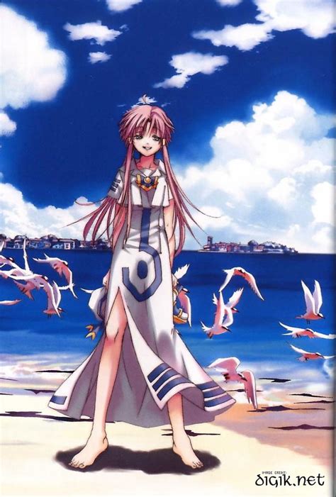 Amano Kozue Mizunashi Akari Aria Manga 00s 1girl Arms Behind Back Barefoot Beach Bird