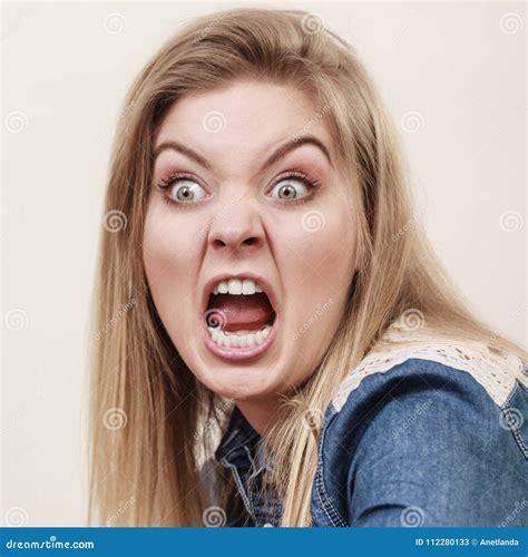 Angry And Furious Business Woman With Open Mouth Is Screaming Royalty Free Stock Photo