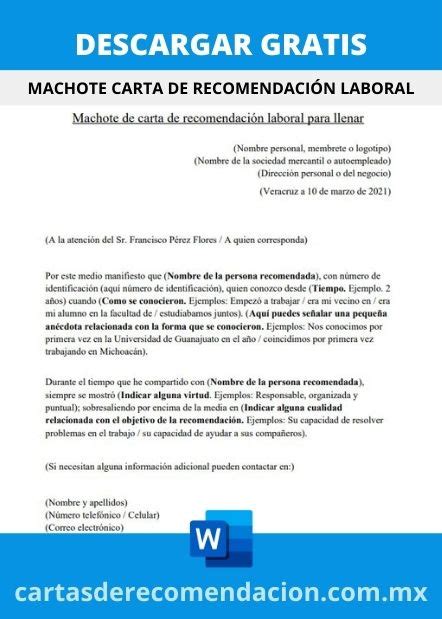 Cartas De Recomendaci N Laboral Ejemplos