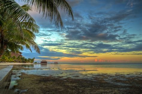 Belize Sunset Hdr Creme