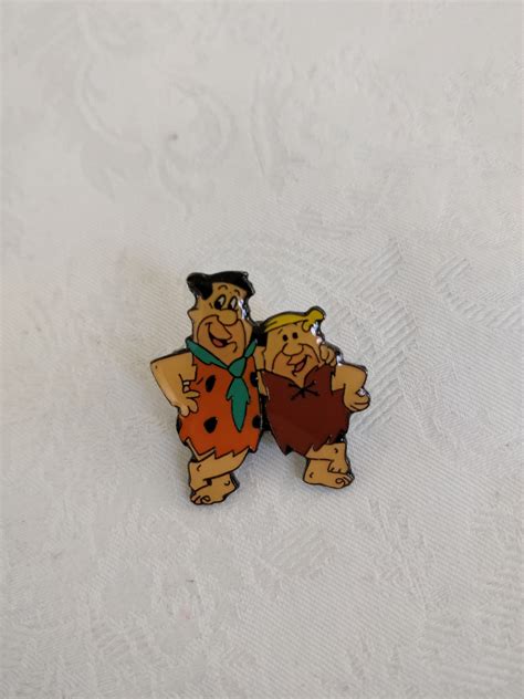 Vintage Pin Badge The Flintstones Cartoon Characters Barney Fred