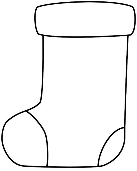 A Black And White Outline Of A Christmas Stocking Or Boot For Stockings Coloring Page