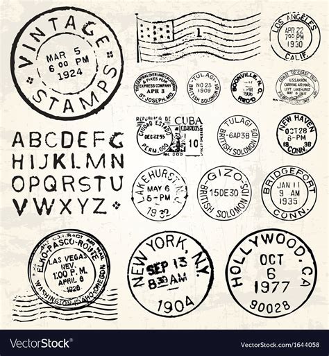 Vintage Stamp Set Download A Free Preview Or High Quality Adobe