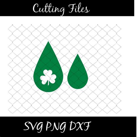 Shamrock Teardrop Earring Svg Cutout Designs Svg Png Dxf File Etsy