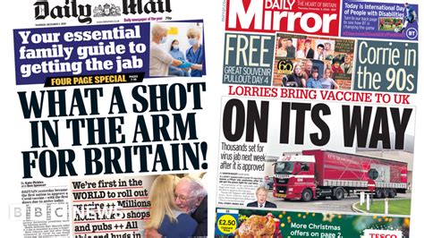 Newspaper Headlines Shot In The Arm For Britain And Jab Brexit Row