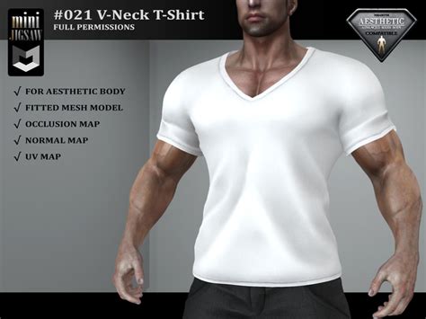 Second Life Marketplace Mj 021 Full Perm V Neck T Shirt