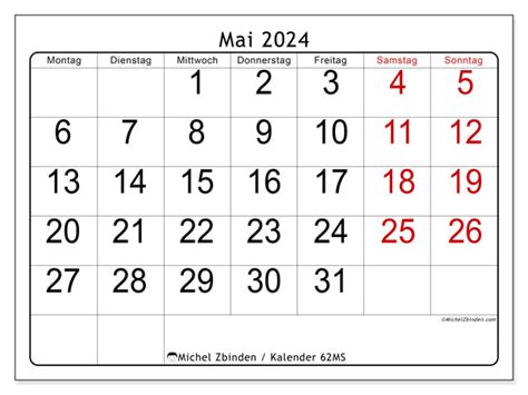 Kalender Mai 2024 62ms Michel Zbinden Lu