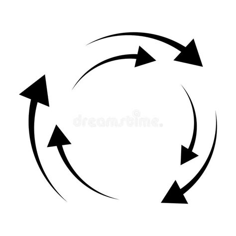 Rotating Arrows Concentric Radial And Circular Arrow Element Stock