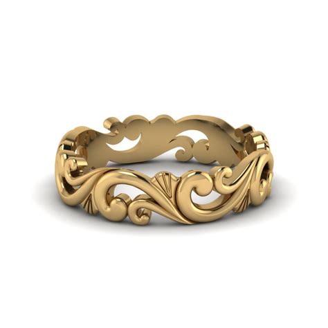 Free shipping and free returns on eligible items. Filigree Simple Gold Wedding Band For Women In 14K Yellow ...