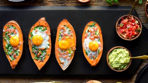 Mexican Inspired Eggs In Sweet Potato Boats Get Cracking