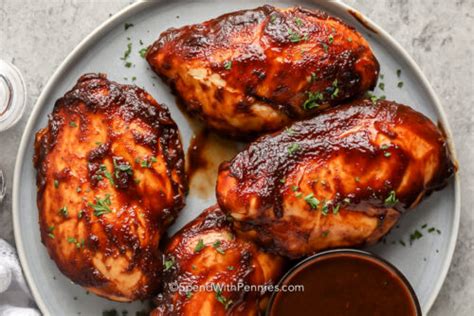 Baked Bbq Chicken Breasts 3 Ingredients Honey And Bumble Boutique