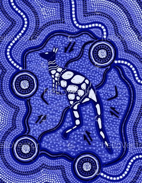 Aboriginal Art Vector Painting With Kangaroo Stock Ve Vrogue Co