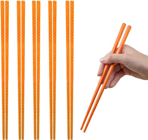 Rpanle 5 Pairs Fiberglass Chopsticks Colourful Reusable Japanese Chopsticks 24 Cm Dishwasher
