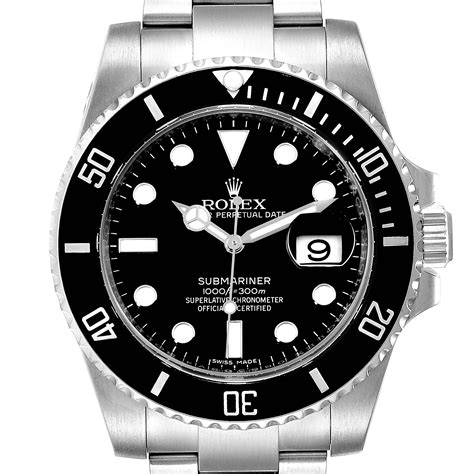 Rolex Submariner Ceramic Bezel Black Dial Steel Mens Watch 116610