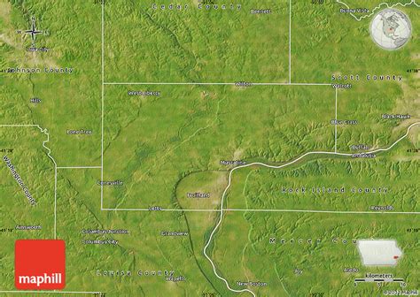 Satellite Map Of Muscatine County