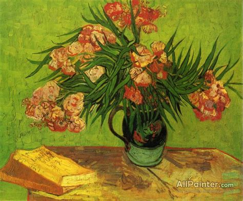 Vincent Van Gogh Still Life Vase With Oleanders And Books Oil Painting Reproductions For Sale