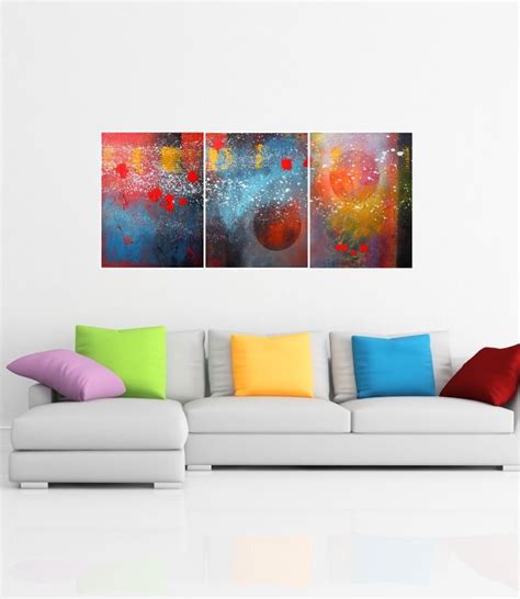 Triptych 100 Hand Made Textured Acrylic Painting Contemporary