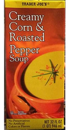 Trader Joe S Creamy Corn And Roasted Pepper Soup 240 Ml Nutrition Information Innit