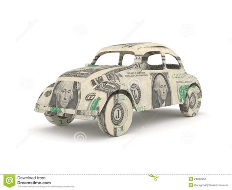 Vintage Car Origami Made From Dollar Bills Stock Photography