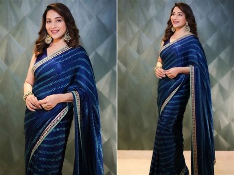 As Glamorous As Ever Is Madhuri Dixit In A Stunning Blue Saree