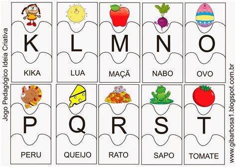 Joguinho Pedagógico De Encaixe Com O Alfabeto Alfabetização Infantil