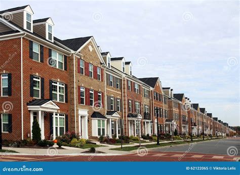 New Townhouses Stock Image Image Of Large Estate Prestige 62122065