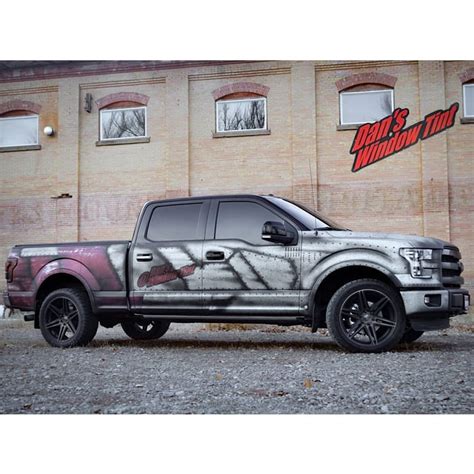 Ford Truck Wrapped In Custom Printed 3m Ij180mc 120 Satin White