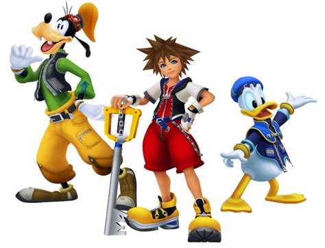 Sora Donald And Goofy With Sora In His Kh3 Clothes Kingdomhearts
