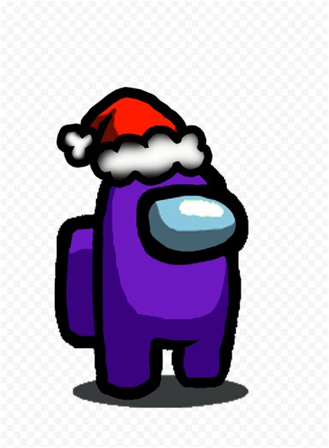 HD Purple Among Us Character With Santa Hat PNG | Citypng