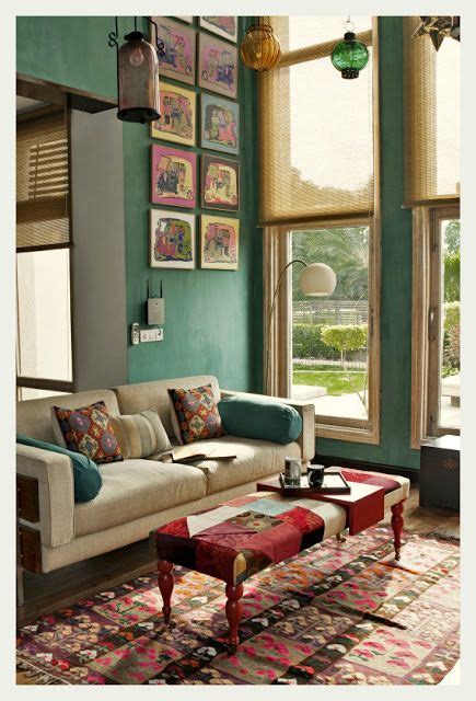 Indian homes also include versatile, informal spaces that allow relaxed interaction. An Indian Summer: Indian Design and Decor... Symettrical ...
