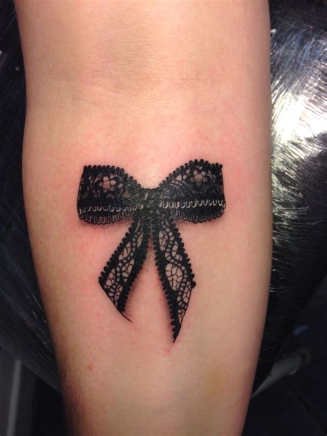 Lace Bow Tattoo By Dan Ball Leg Tattoos Bow Tattoo Lace Bow Tattoos