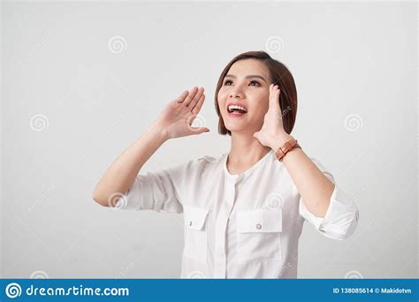 Asian Businesswoman With A Happy Surprised Expression Eyes Wide Open