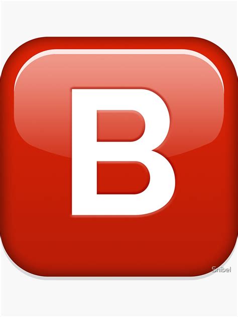 B Button Emoji Sticker For Sale By Snibel Redbubble