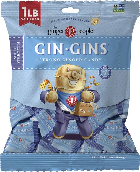 Gin Gins Super Strength Chewy Ginger Candy By The Ginger People Anti Nausea And