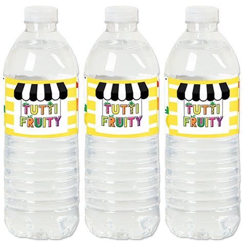 Tutti Fruity Water Bottle Labels Frutti Summer Waterproof Self Stick