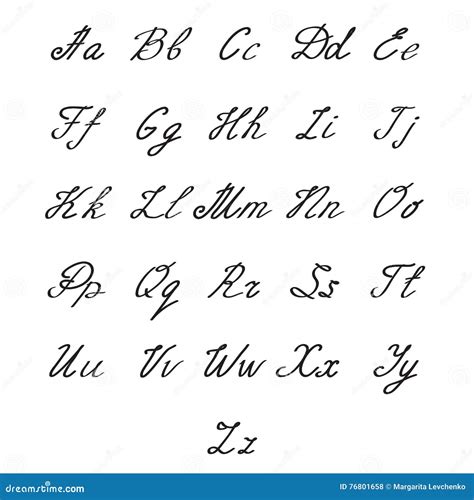 Alfabeto Dibujado Mano Del Vector Letras Manuscritas Alfabeto
