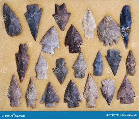 Real Indian Arrowheads Stock Image Image Of Carved 77167721