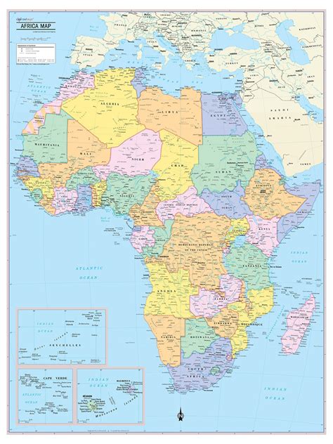 Africa Continent Map Wall Poster Coolowlmaps
