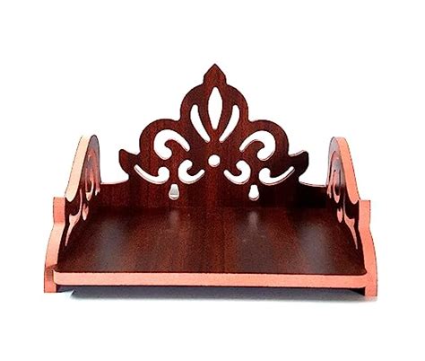 Divokah Mdf Small Wooden Temple Wall Shelves Sinhasan Pooja Stand