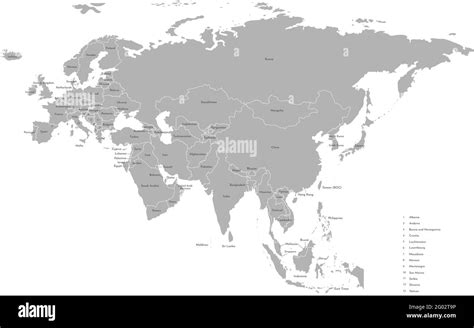 Ilustración Vectorial Con Mapa Simplificado Del Continente Eurasia